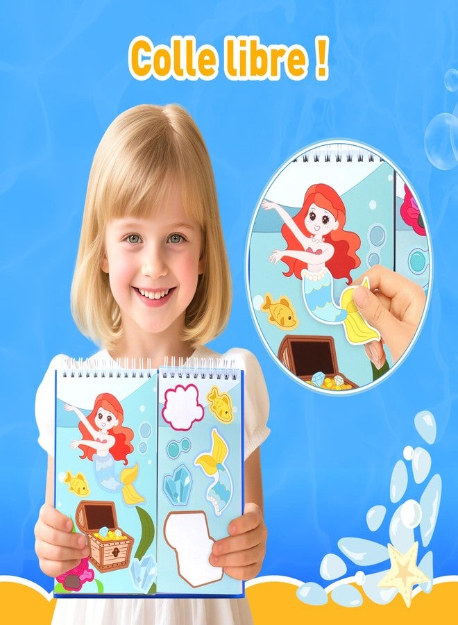 YPlus Sticker Activity Book for Kids 3+, 2 in 1 Cute Sticker & Coloring Kit with 200+ Stickers, 20 Pages, 8 Color Crayons - Educational Portable Travel Toys & Gift Idea Stocking Stuffers - Image 2